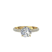 Bague de mariage diamant rond 2.55 carats or jaune Patrizia